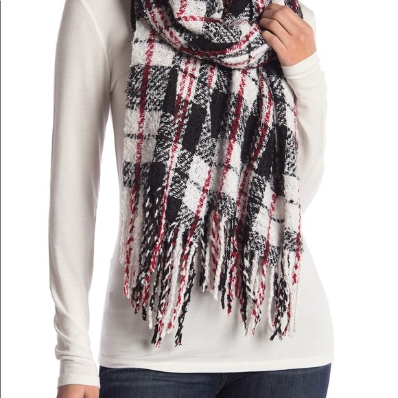 Free People Emerson Plaid Scarf NWT - Picture 2 of 4